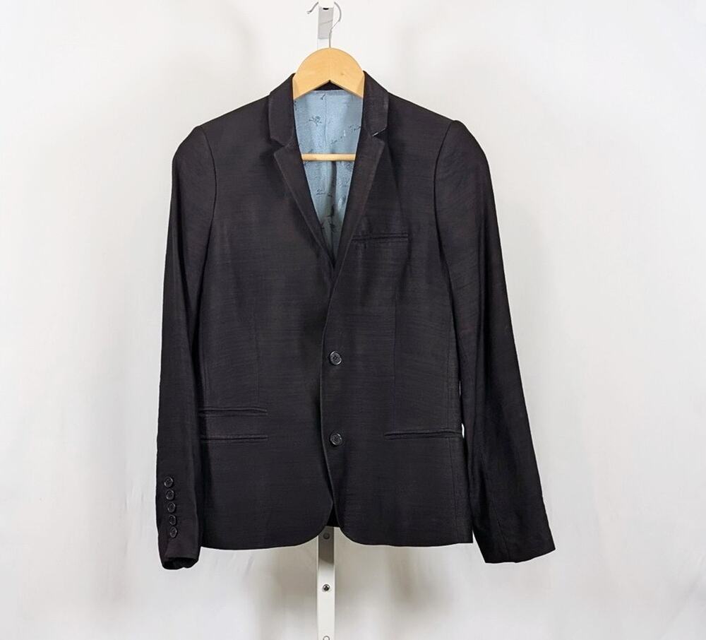 Zadig & Voltaire Jacket Black Vedax Col Python Deluxe Blazer Men's 36